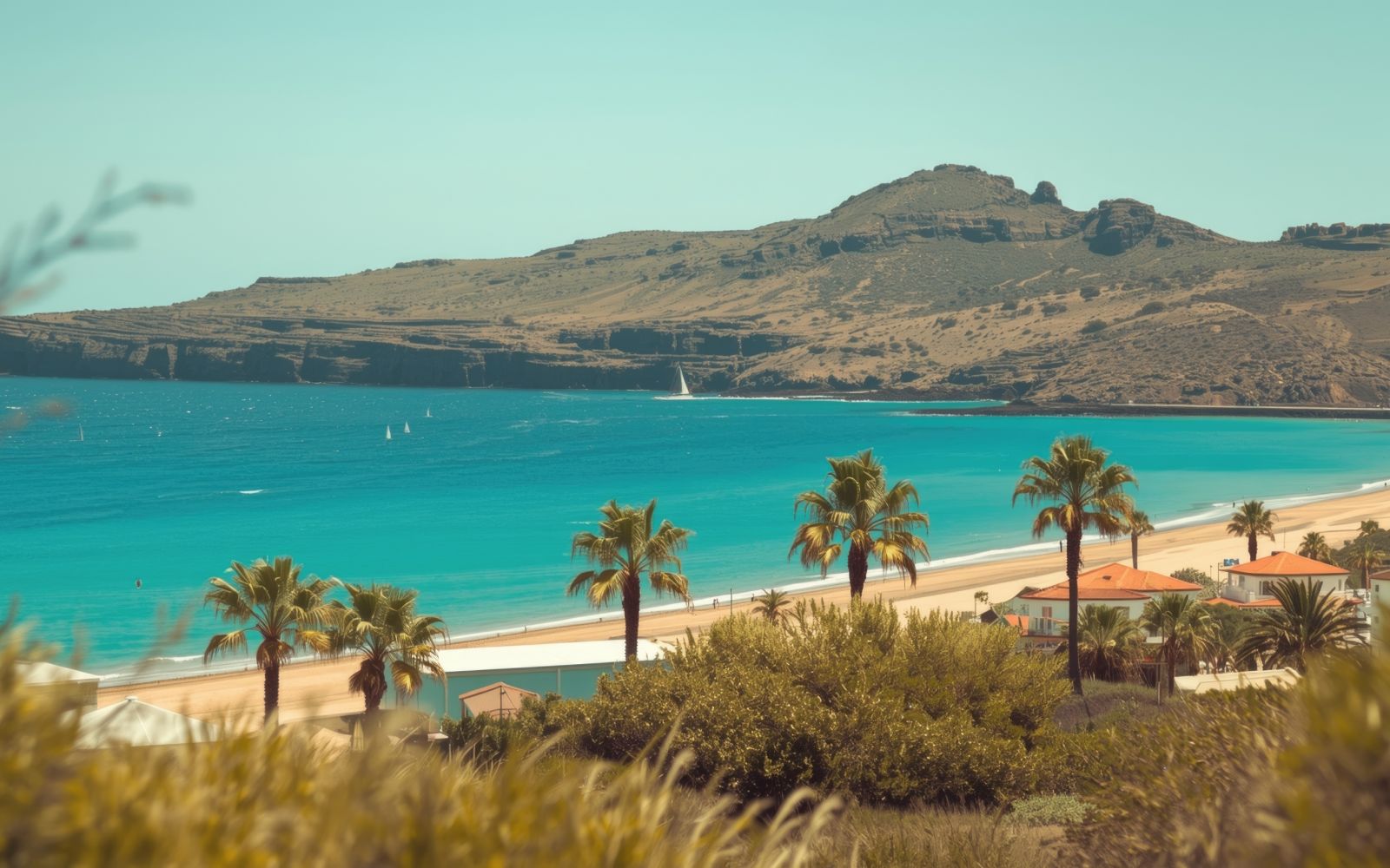 Costa Adeje, Tenerife, Canary Islands, Spain: Beach houses at Duque Norte Beach