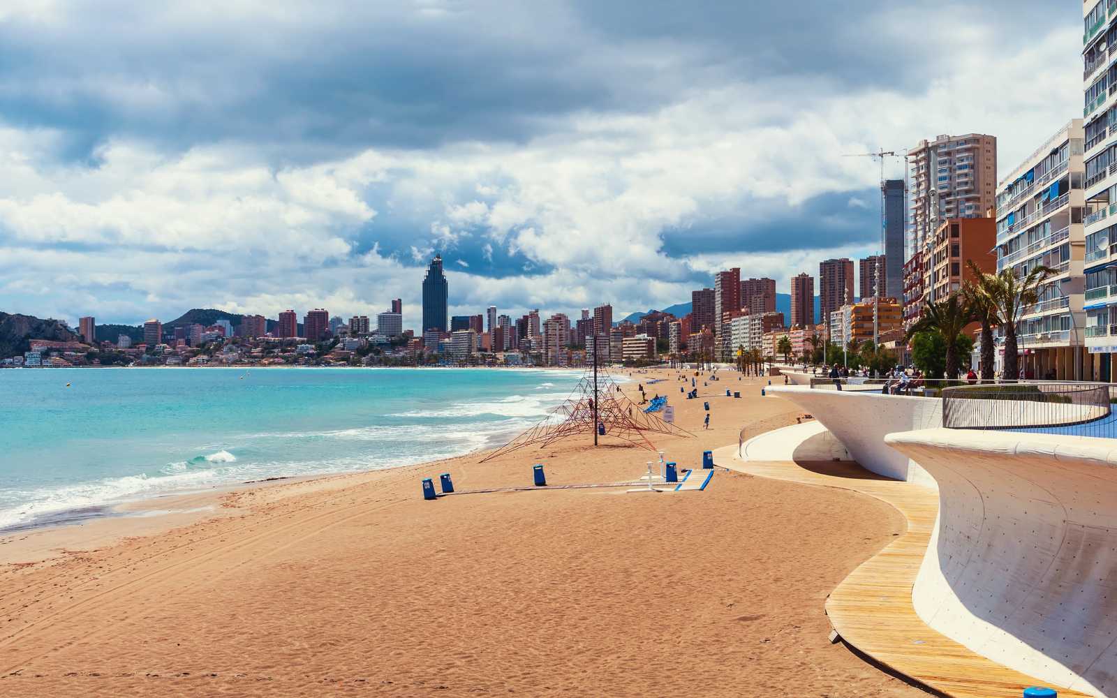Beach in Benidrom, Costa Blanca, Spain in spring