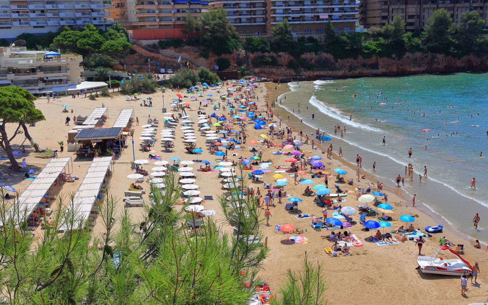 Capellans beach in Salou, Spain during summer