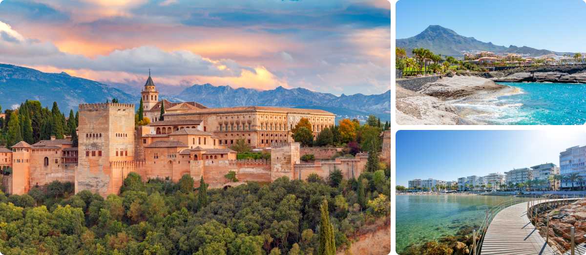 Salou, Granada and Tenerife South