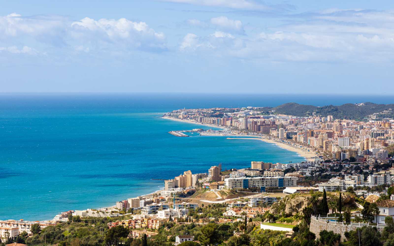 Aerial view of Fuengirola. Costa del Sol, Malaga province, Andalusia, Spain.