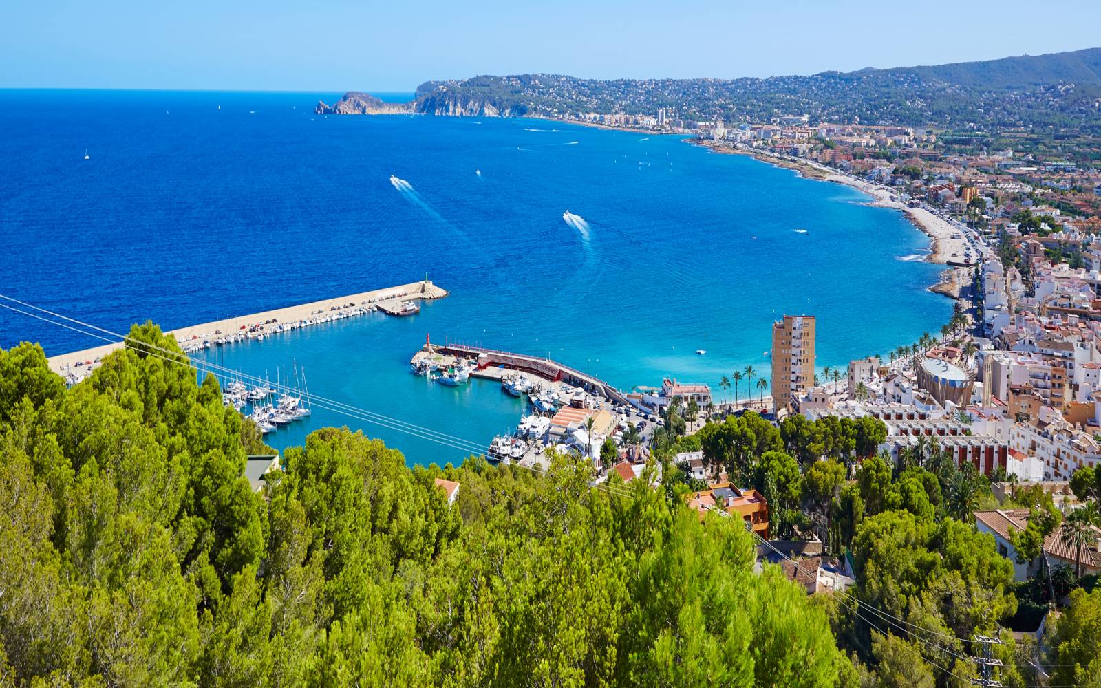 Javea Xabia village aerial in Mediterranean spain
