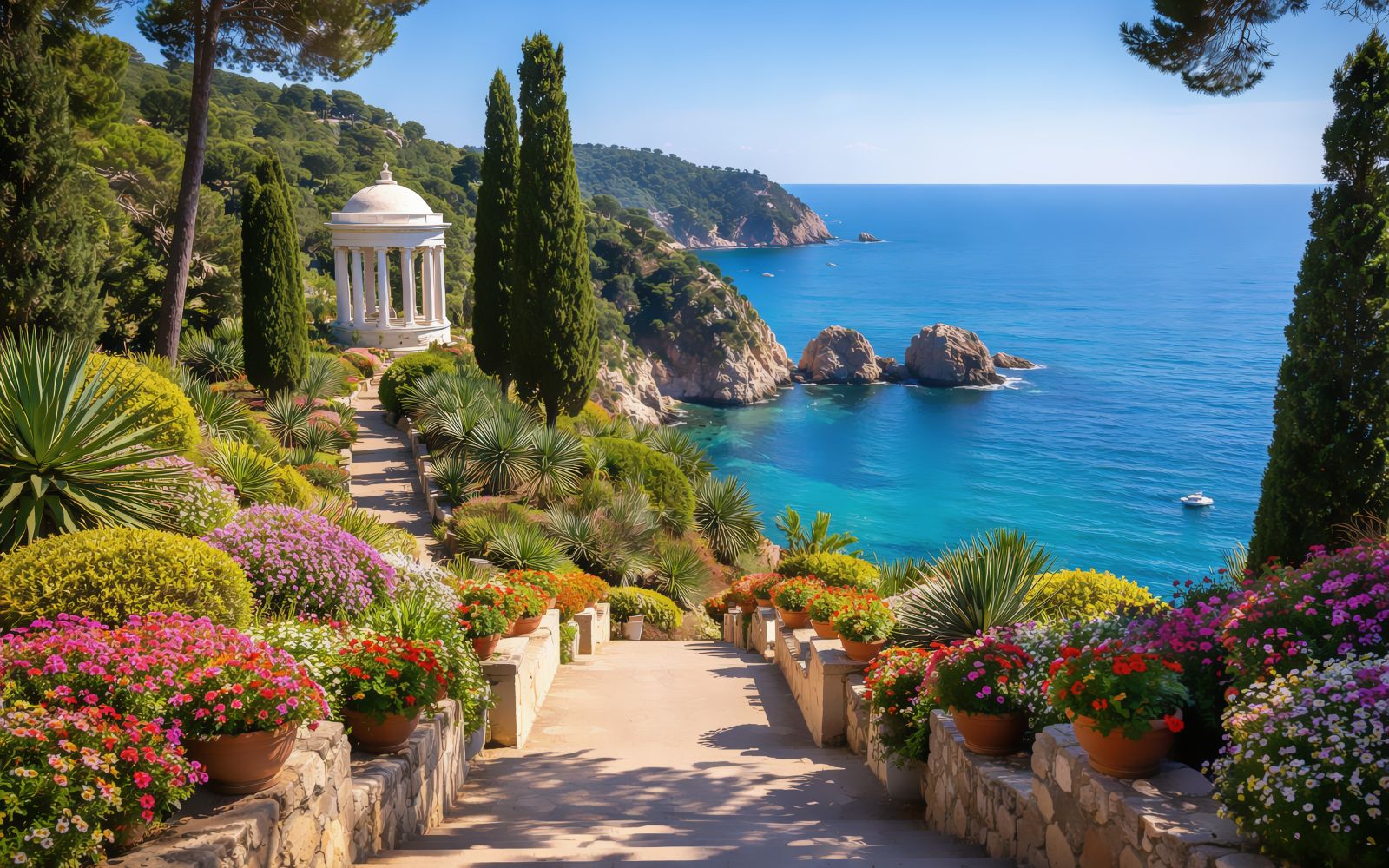 Marimurtra botanical gardens in Blanes near Barcelona, Spain