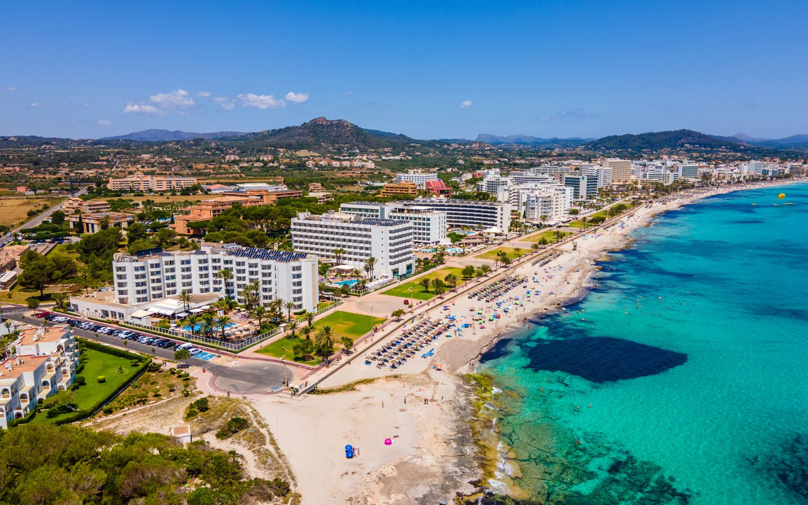 Cala Millor Morning Photos from Drone, Mallorca Aerial Footage