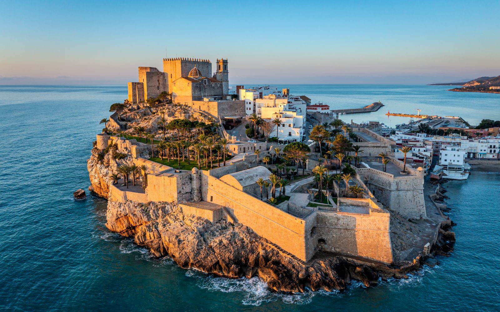 Aerial View of Coastal Town Peñiscola, Castellón, Spain