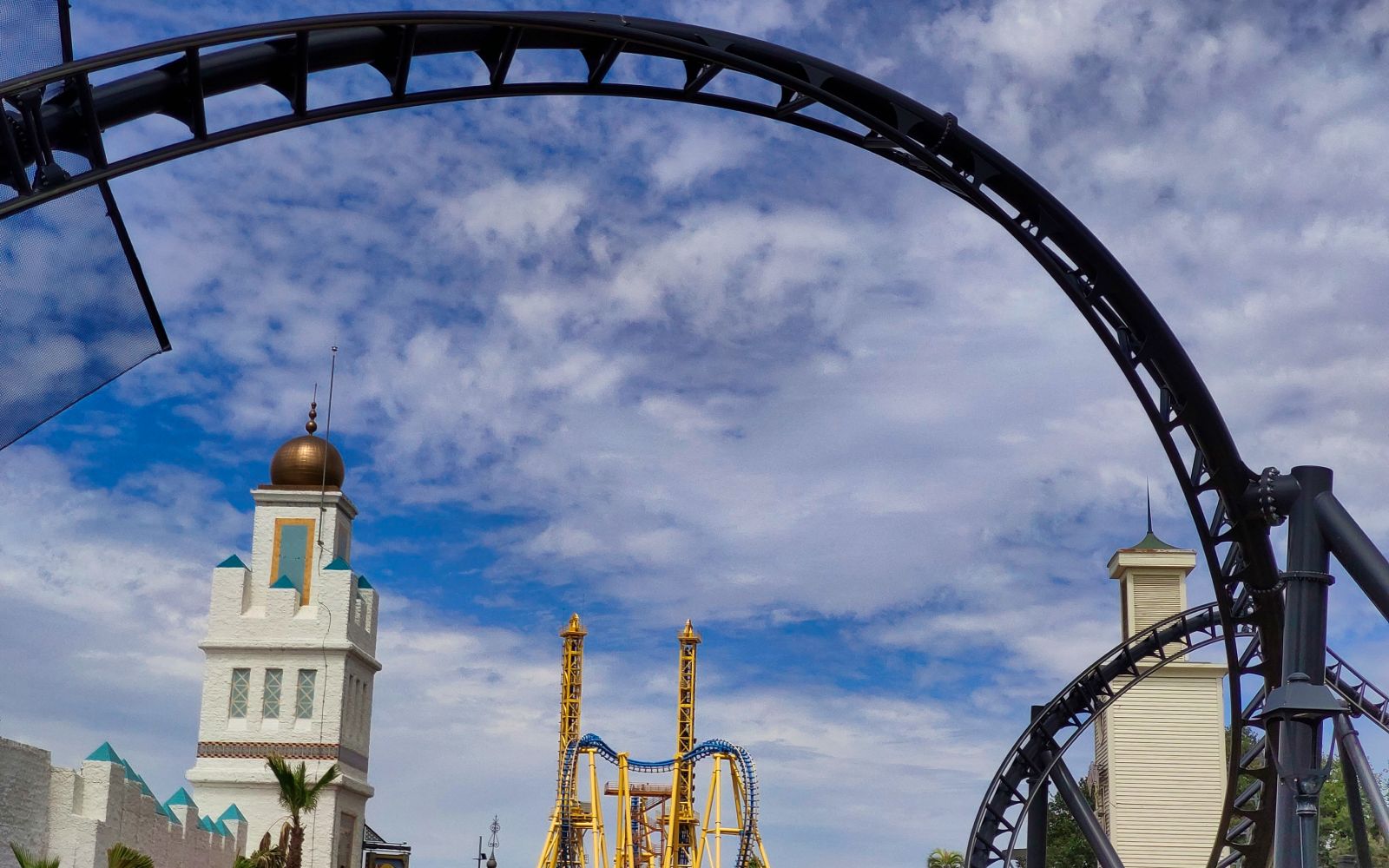 Madrid, Spain; 13th july 2023: Batman Gotham City Escape attraction at Parque Warner Madridº